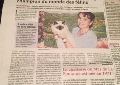 GLAMOUR DU MAS LA FONTAINE CHAMPIONNE DU MONDE